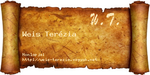 Weis Terézia névjegykártya